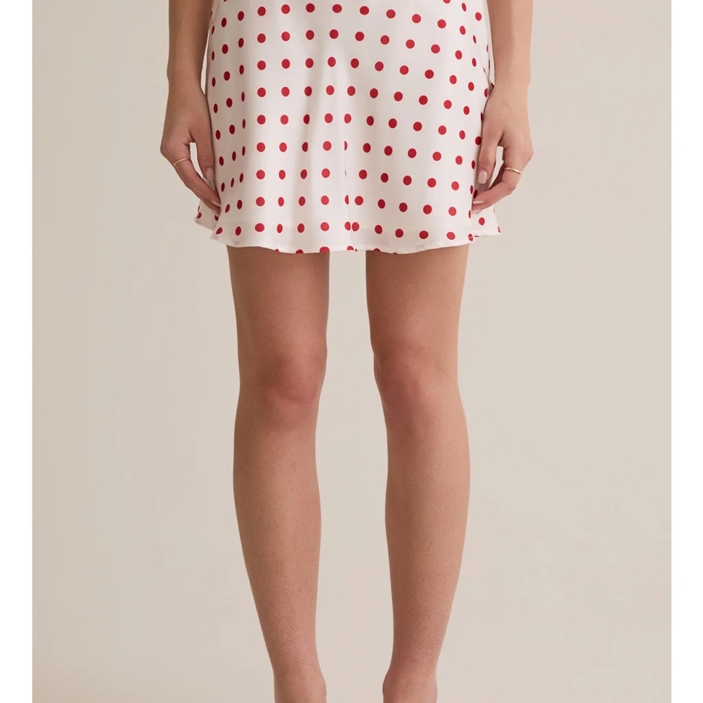 Altar'd State Maeve Polka Dot Satin Mini Skirt
